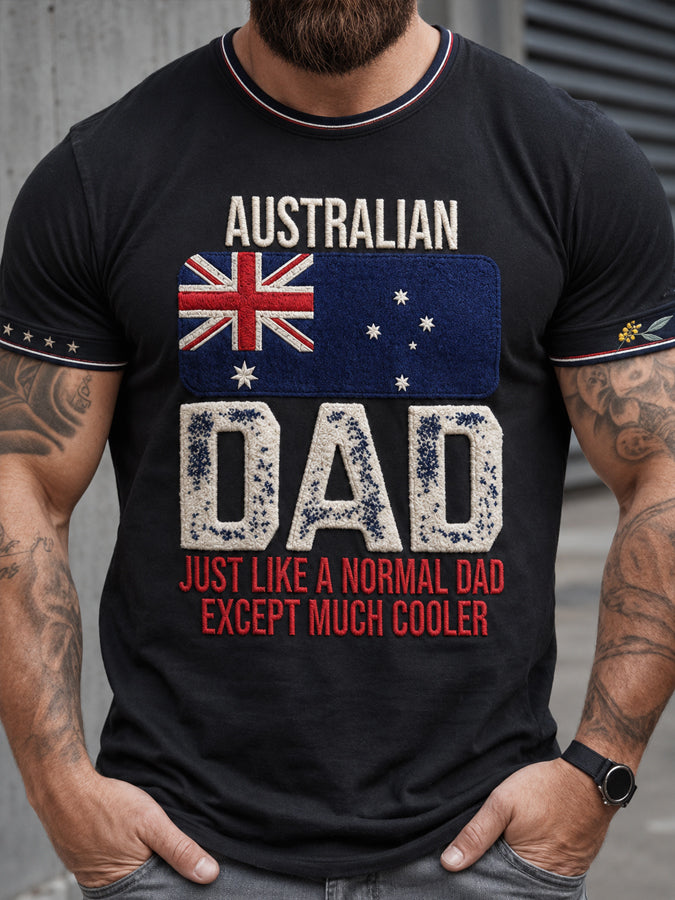Men's Australia Father's Day Art Printed T-shirt