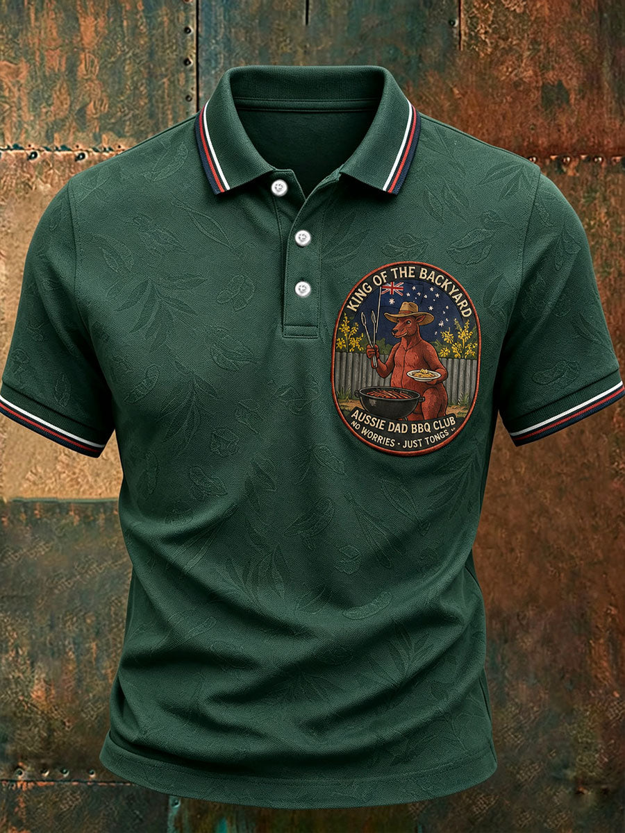Men's Australia Father's Day Art Printed Casual Tops