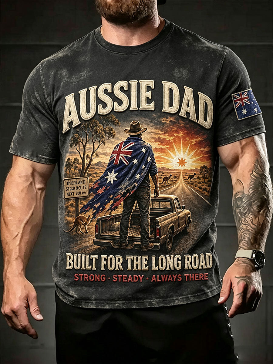 Men's Australia Father's Day Art Printed T-shirt