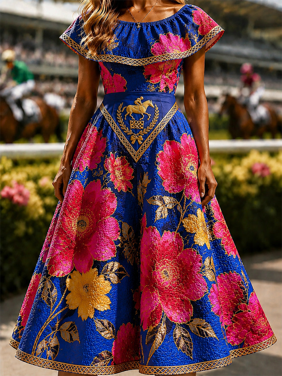 Women's Vintage Melbourne Cup Australian Horse Racing Dress