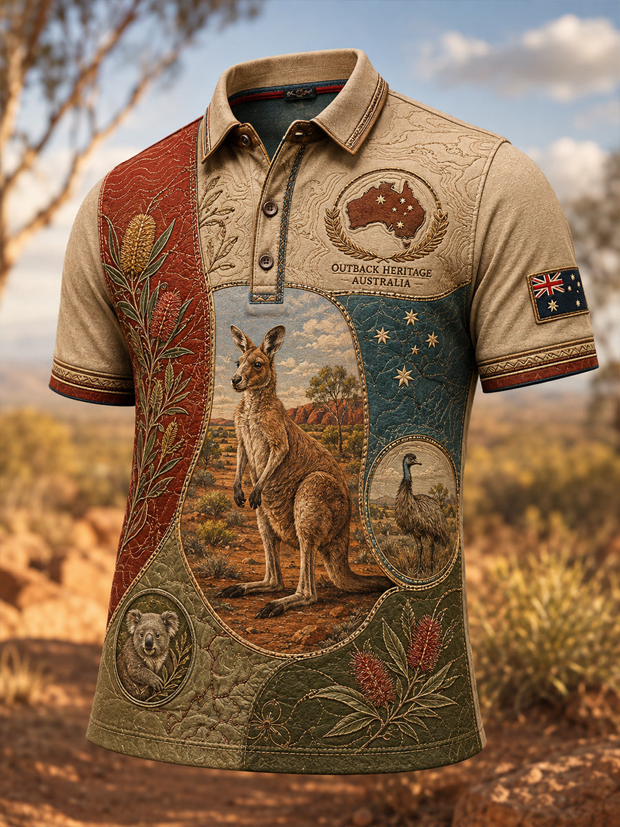 Men's Australian Animals Casual Shirt Short Sleeve