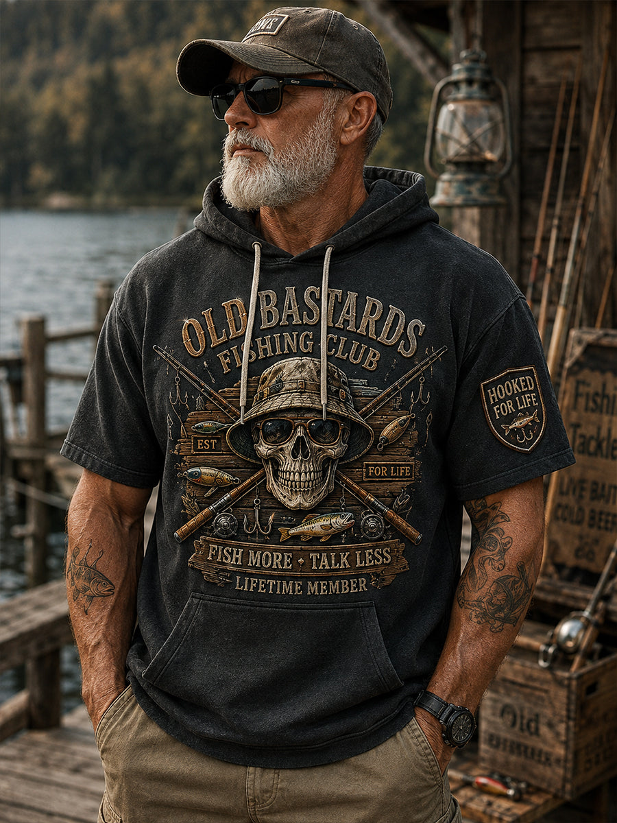 Men's Old Bastards Fishing Club Print Casual Top