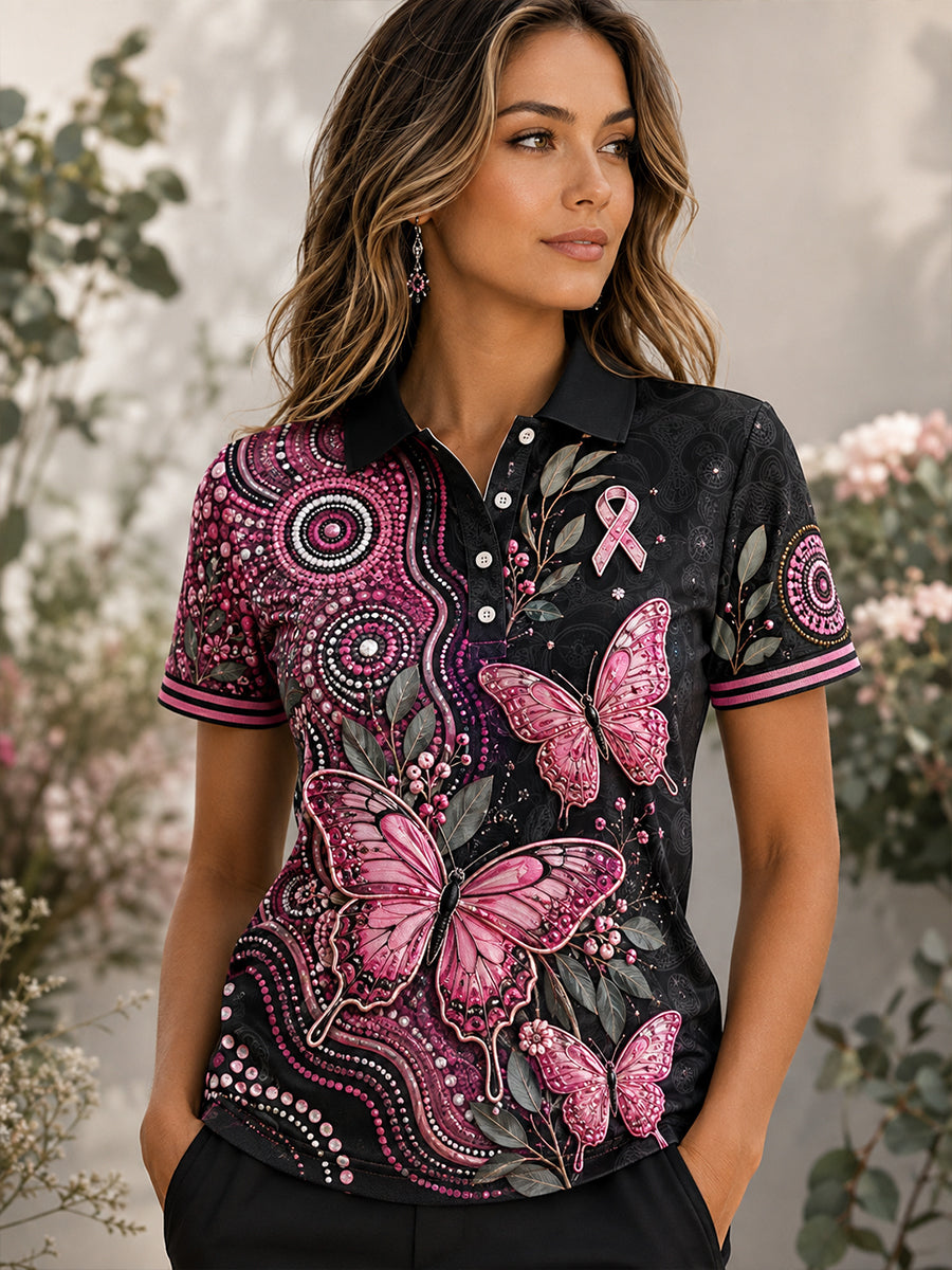 Women's Australia Breast Cancer Awareness Polo T-Shirt