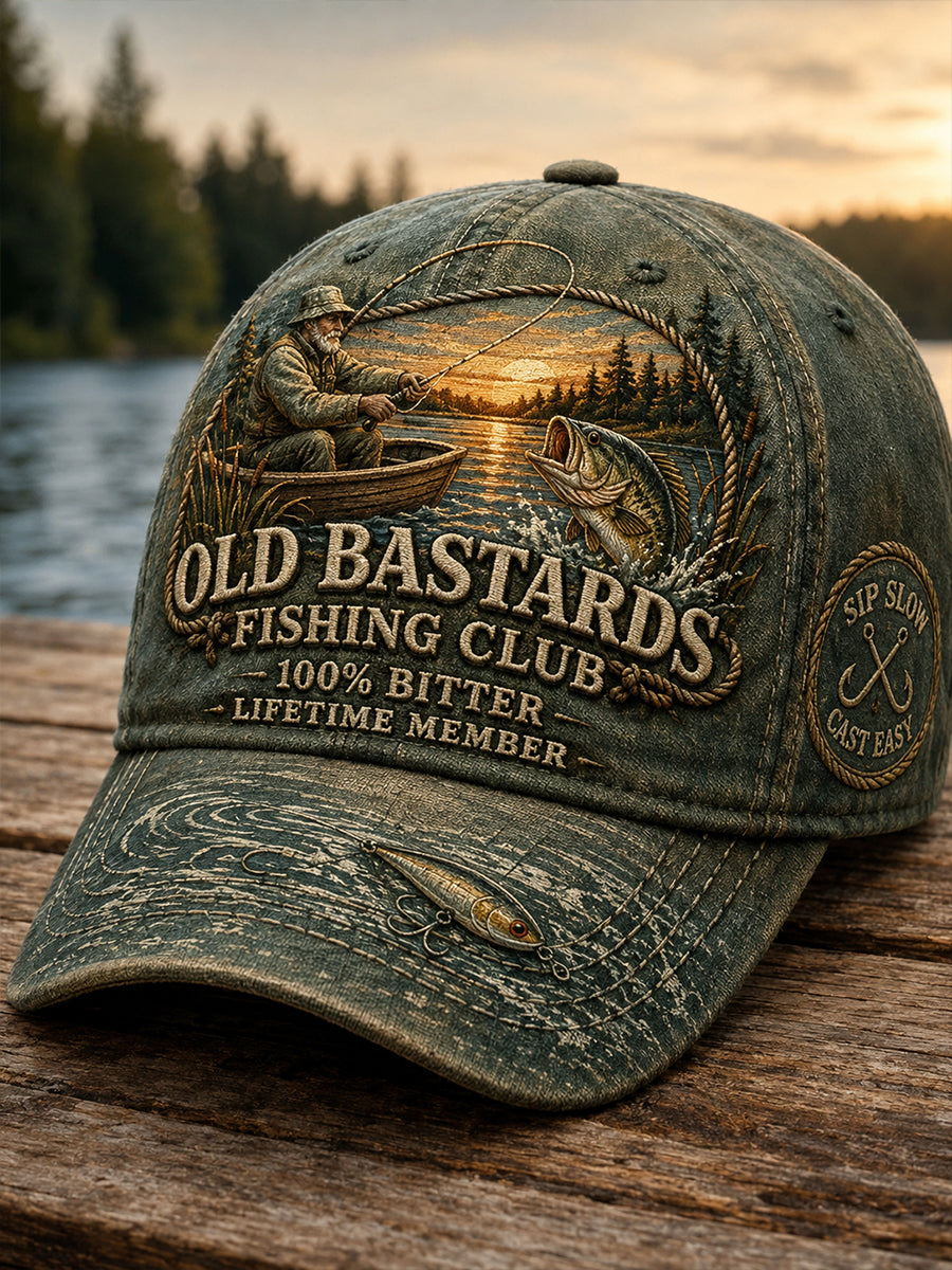Unisex Funny Old Bastards Fishing Club Lifetime Member Hat