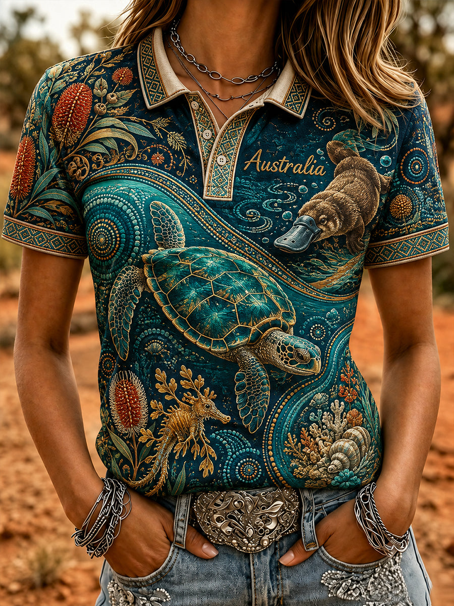 Women's Australian Animals Short-Sleeved T-Shirt