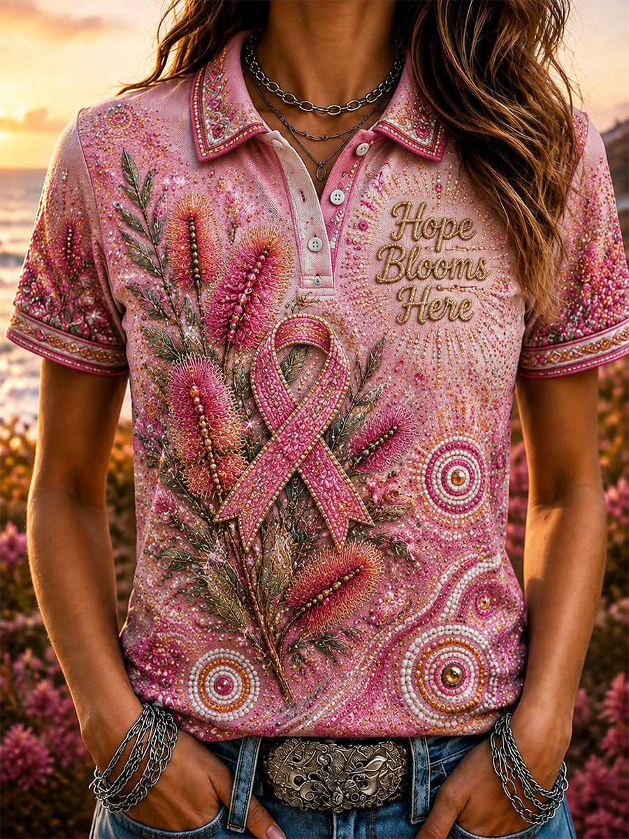 Women's Australian Breast Cancer Awareness Polo T-Shirt