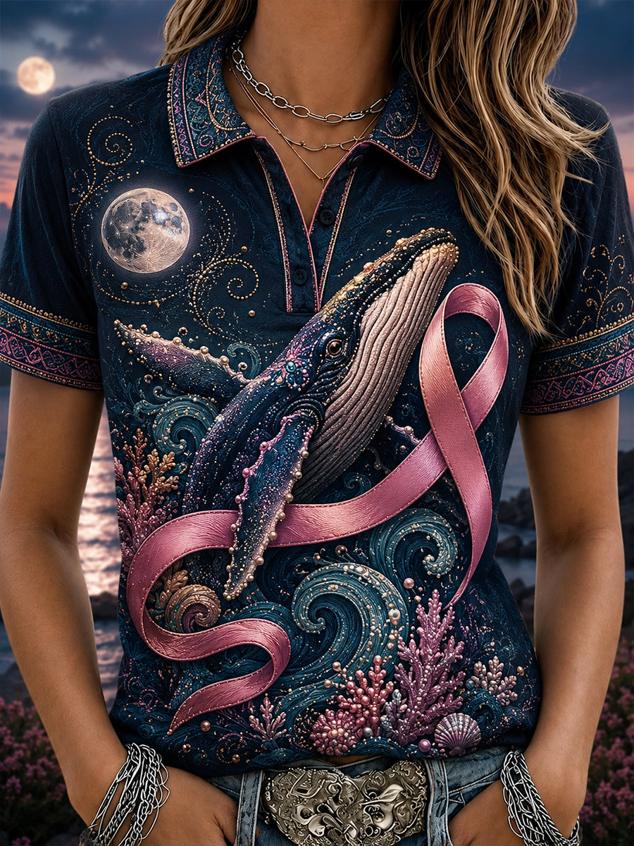 Women's Australian Breast Cancer Awareness Polo T-Shirt