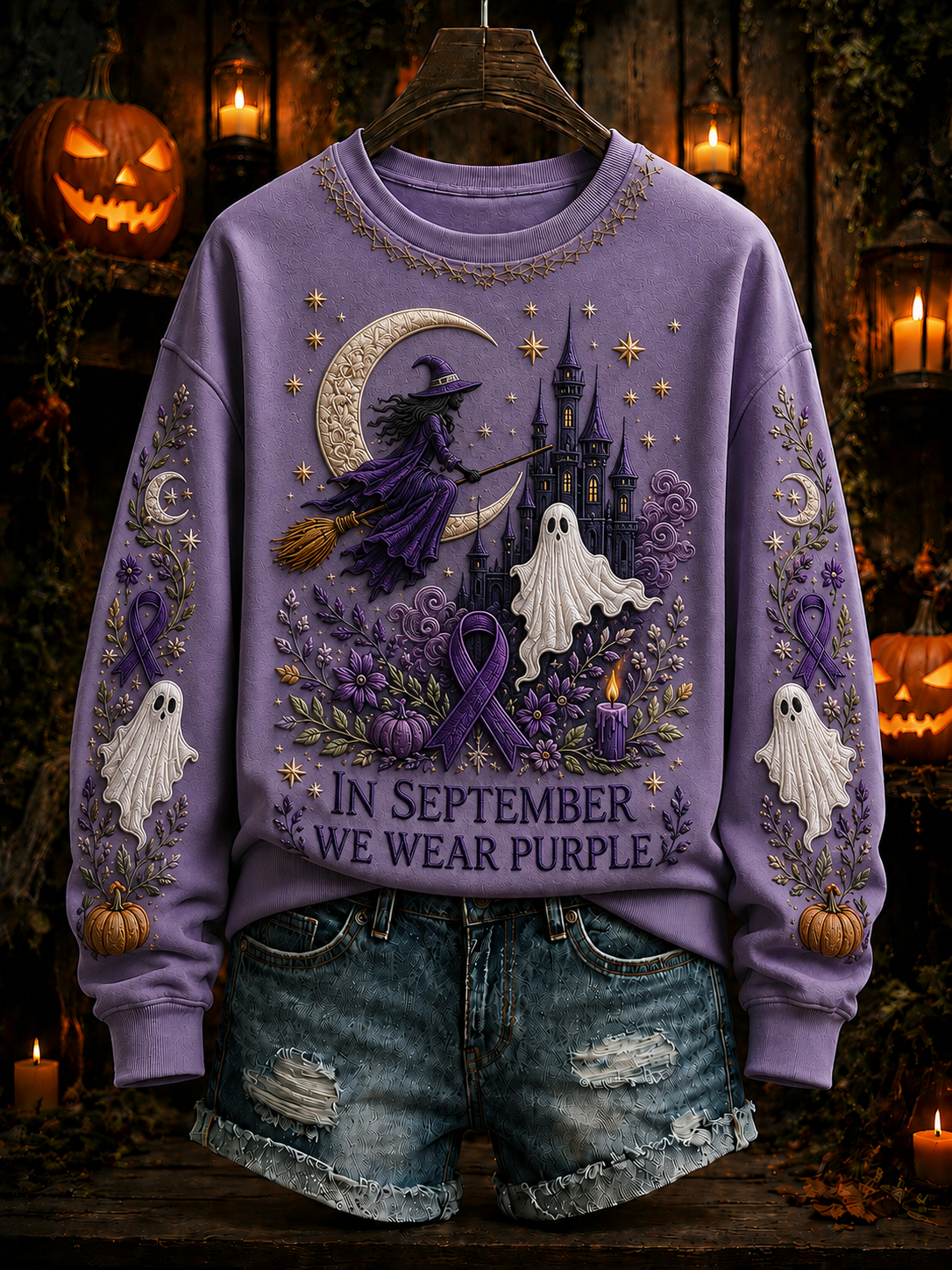 Women's In September We Wear Purple Regular Sweatshirt