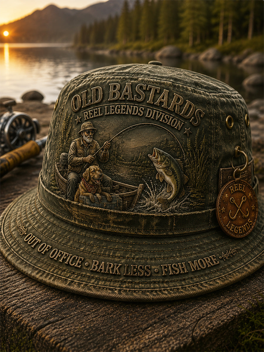 Unisex Funny Old Bastards Fishing Club Lifetime Member Print Fishing Hat