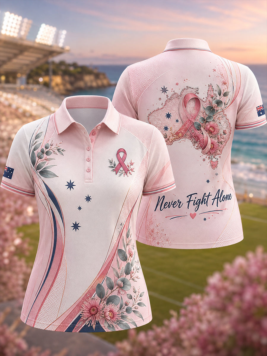 Women's Australia Breast Cancer Awareness Polo T-Shirt