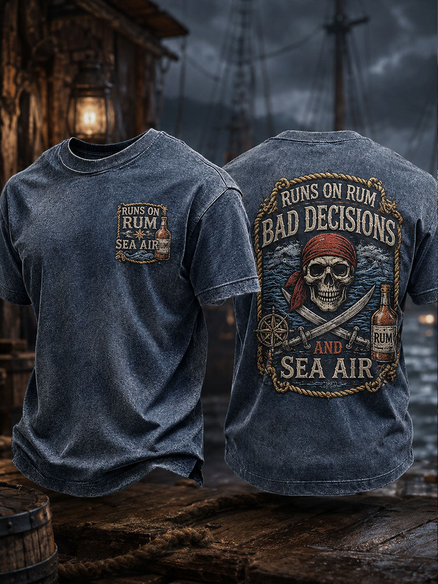 Men's "Runs On Rum Bad Decisions And Sea Air" T-shirts