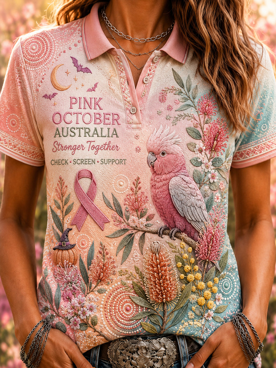 Women's October Breast Cancer Awareness Campaign In Australia Polo T-Shirt