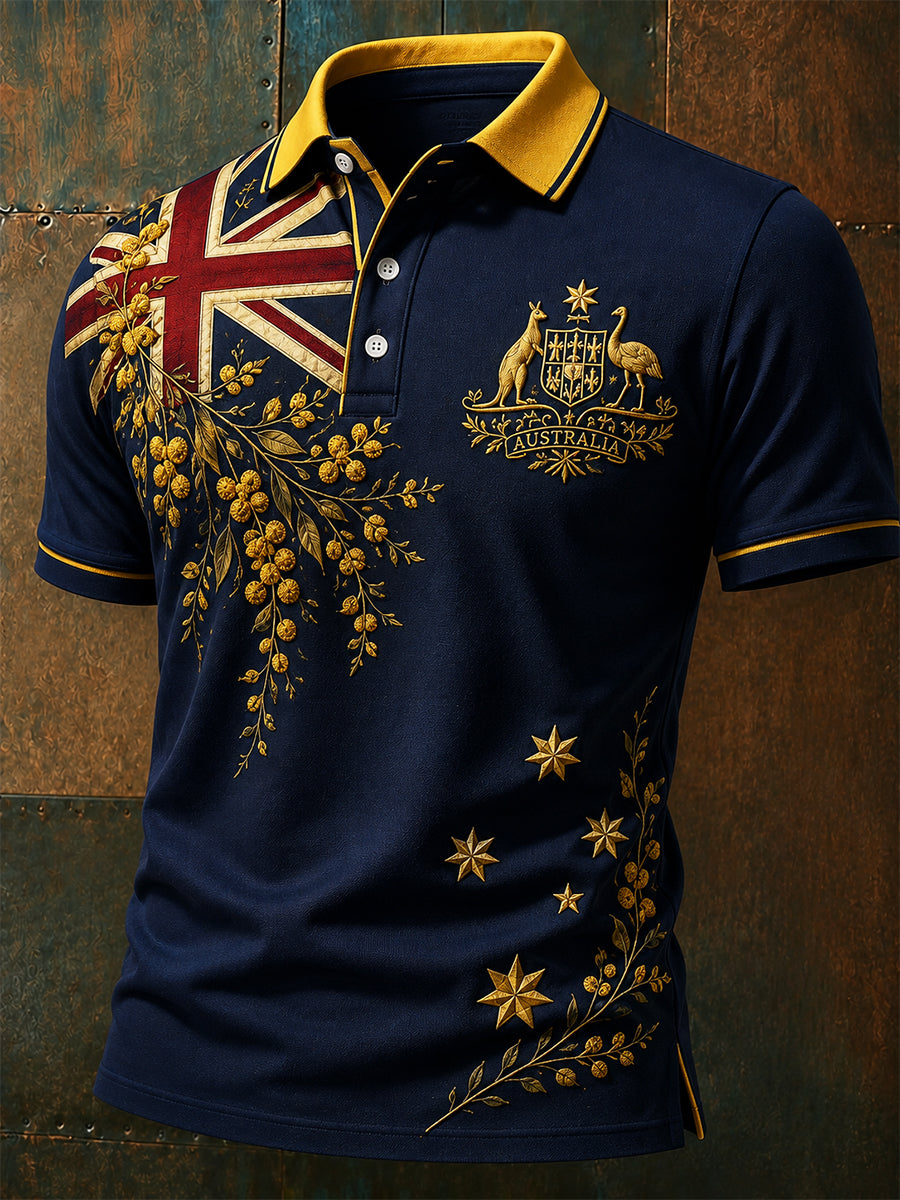 Men's Australia Pride Art Printed Polo Shirt