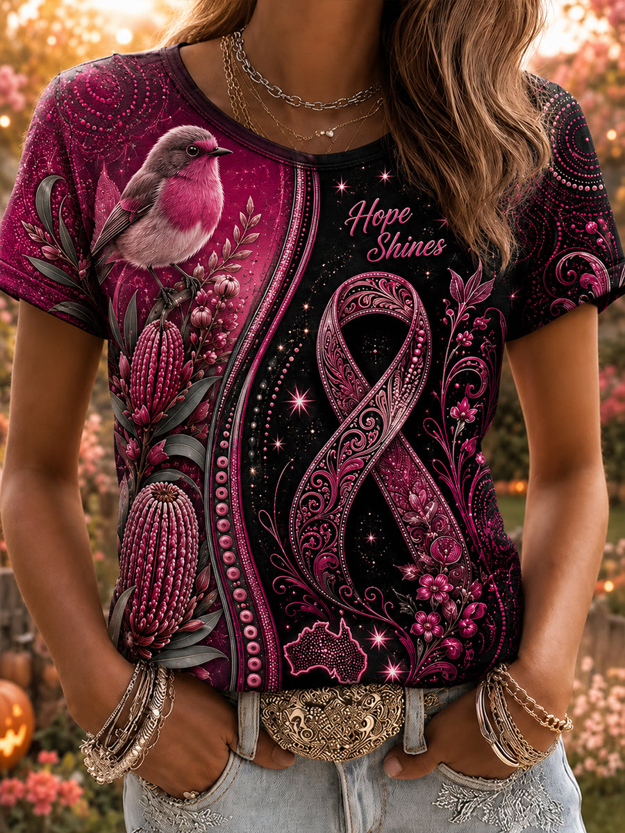 Women's Breast Cancer Awareness In Australia Short-Sleeved T-Shirt