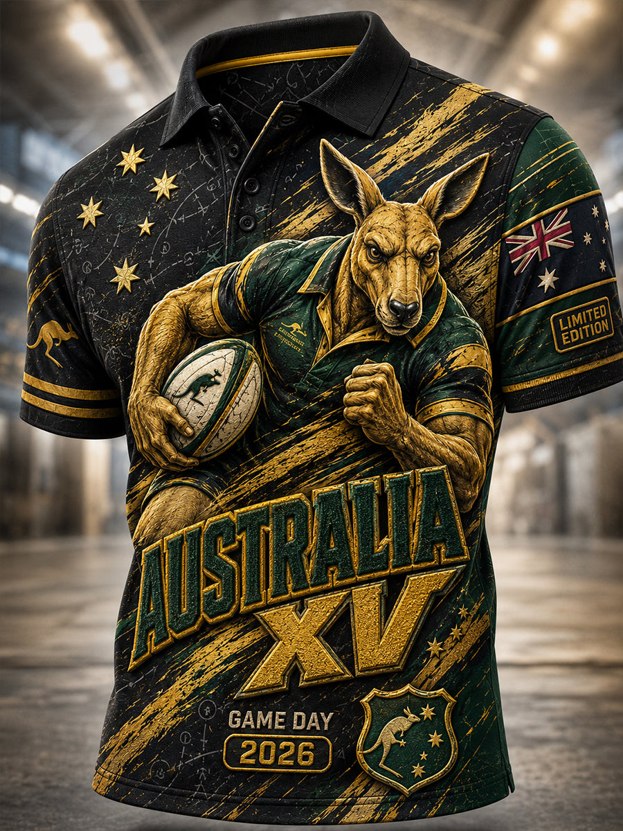 Men's Australian Rules Football Kangaroos Short Sleeve Shirt