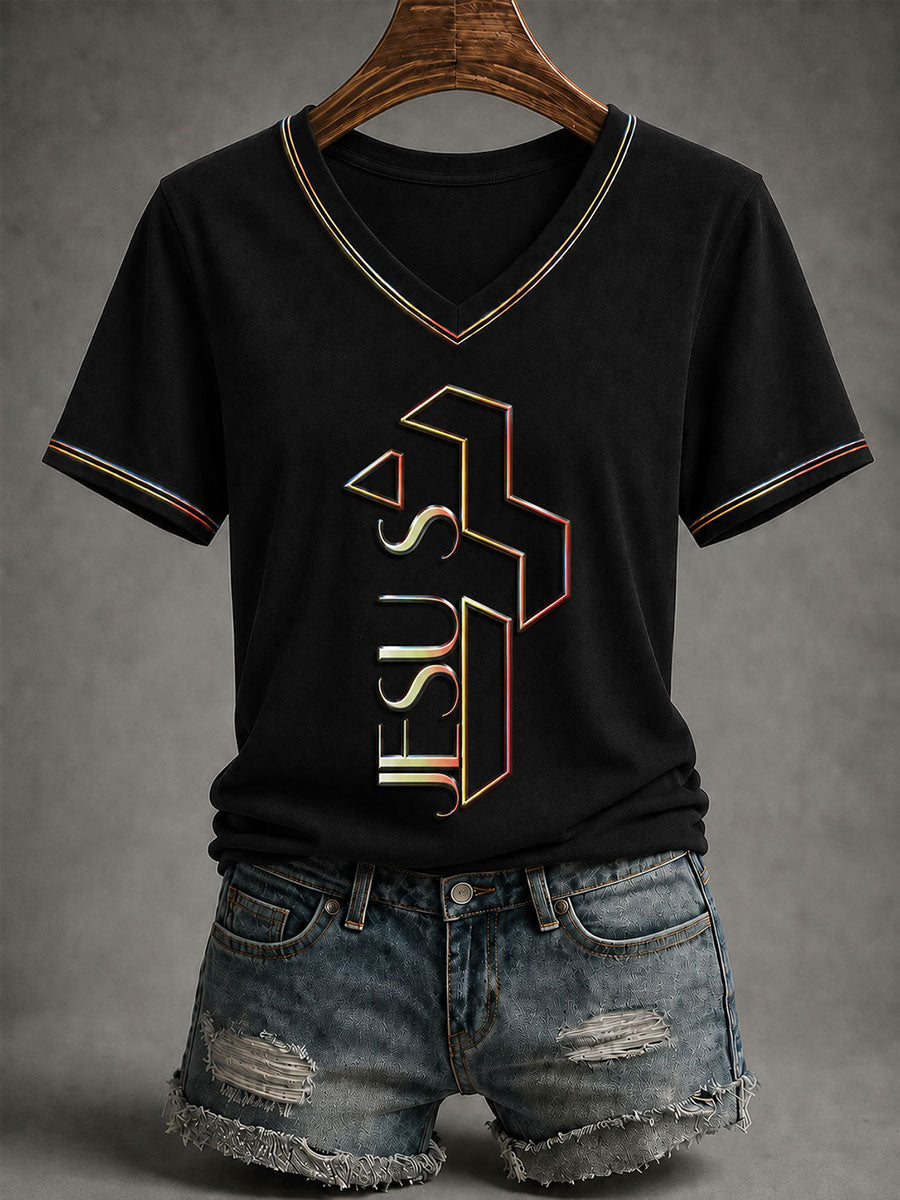 Women's Christian Cross short-sleeved T-shirt