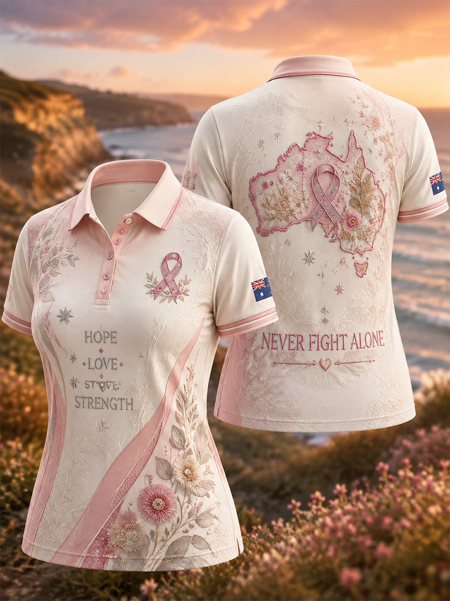 Women's Australia Breast Cancer Awareness Polo T-Shirt