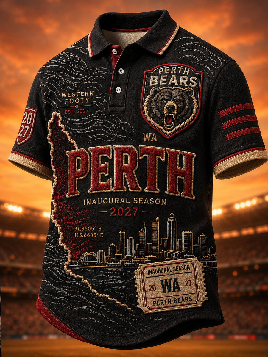 Men's Perth Bears Rugby Fan Short Sleeve Shirt