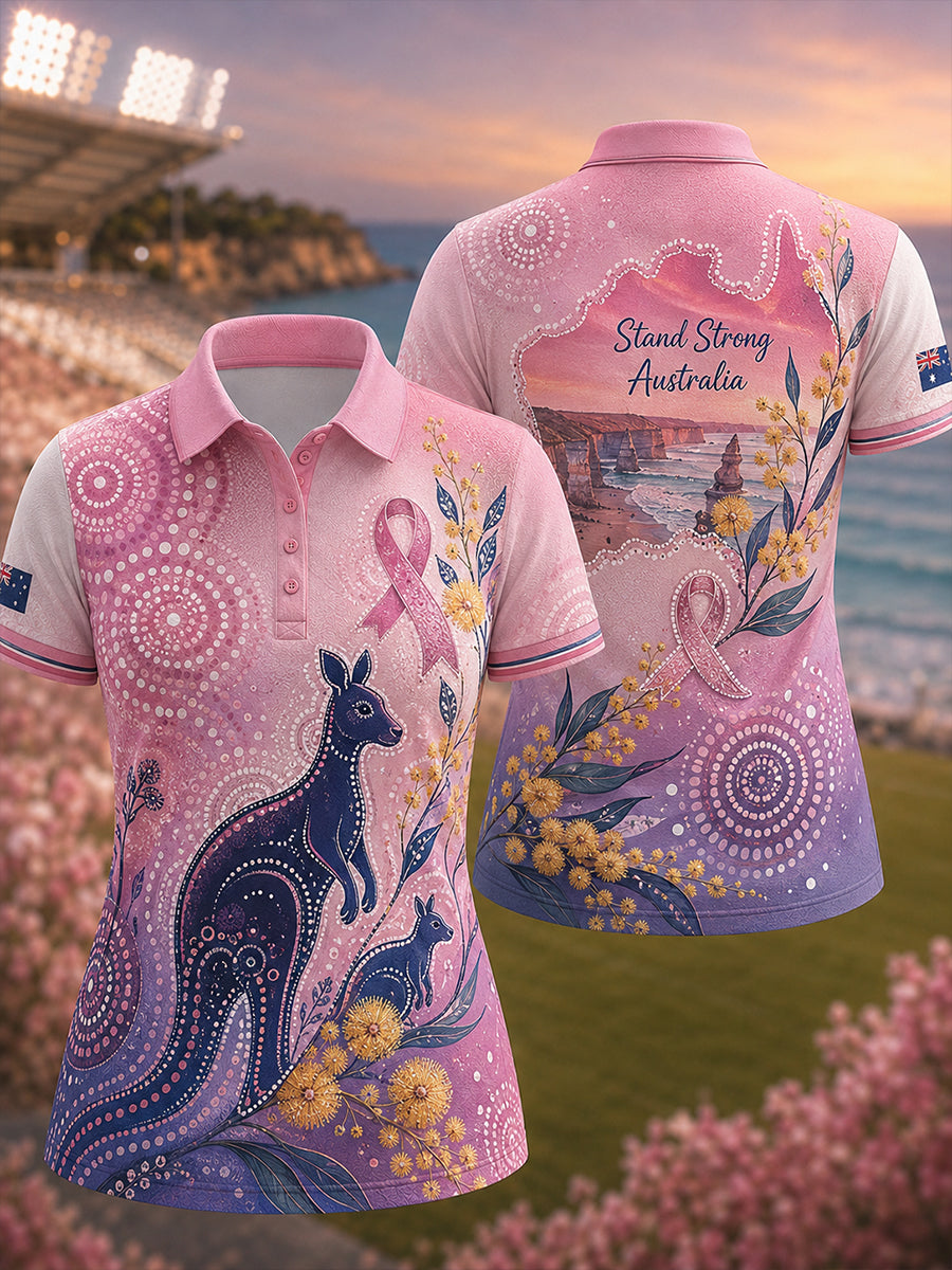 Women's Breast Cancer Awareness In Australia Polo T-Shirt