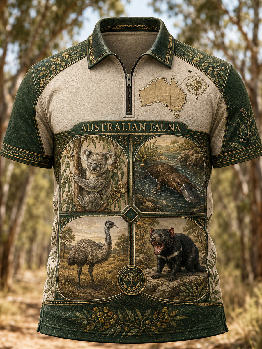 Men's Australian Animals Short Sleeve Shirt