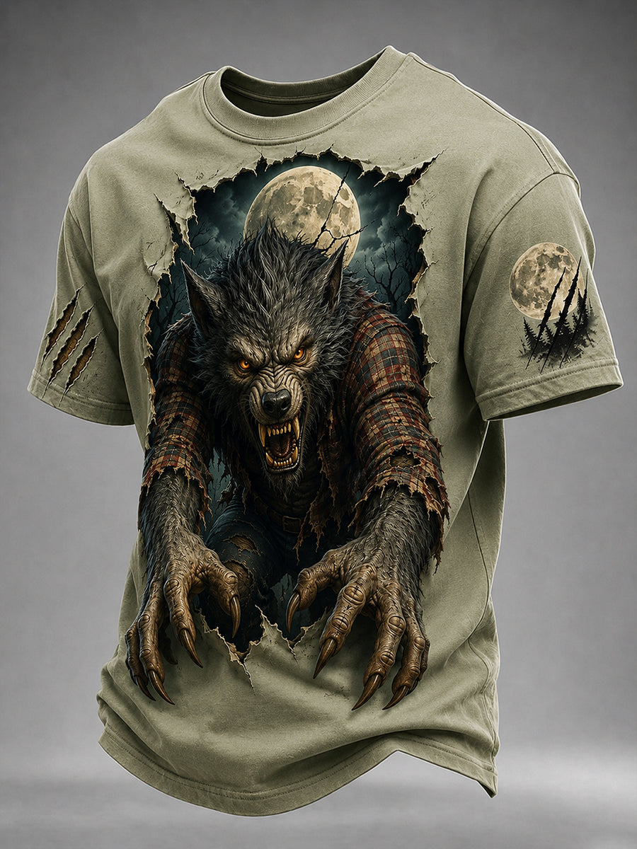 Men's Halloween Art Print Causal T-shirt