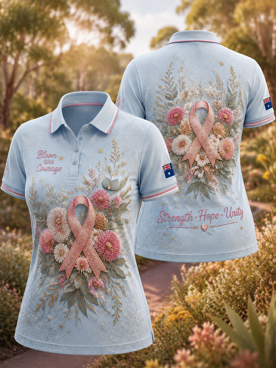 Women's Australian Breast Cancer Awareness Polo T-Shirt