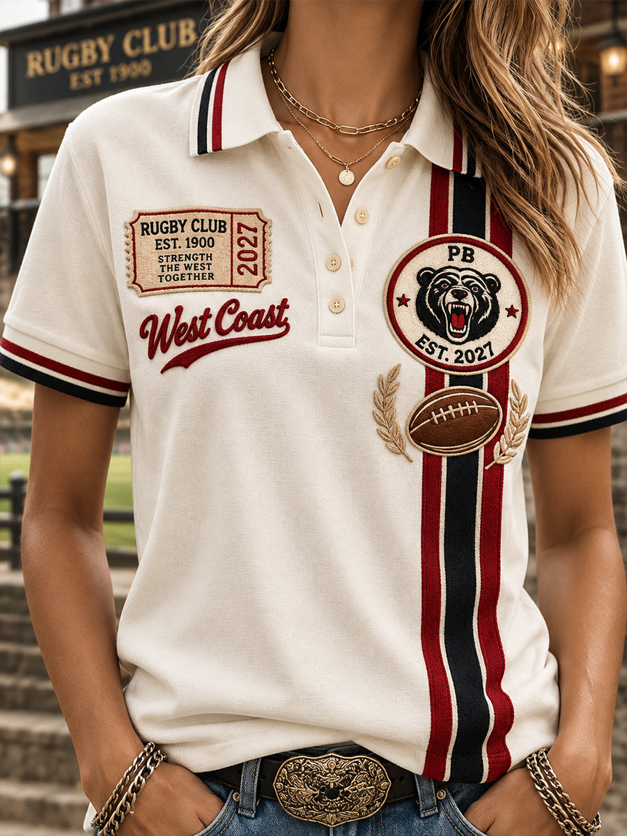 Women's Australian Rugby Fans Lover Polo T-Shirt