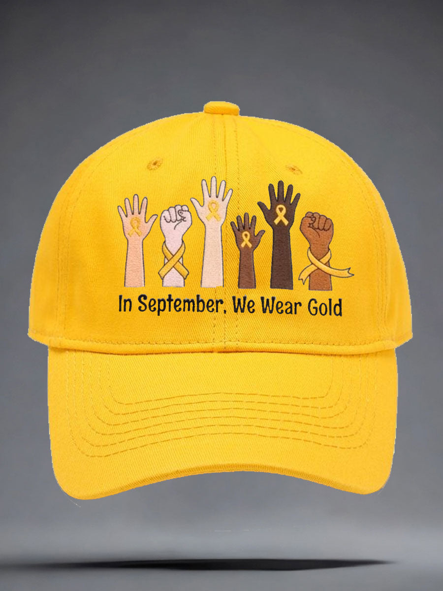 Unisex Childhood Cancer Awareness Printed Hat