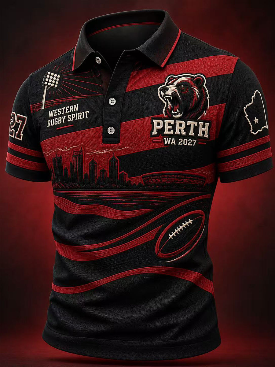 Men's Australian Rules Football Fans Lover Short Sleeve Shirt