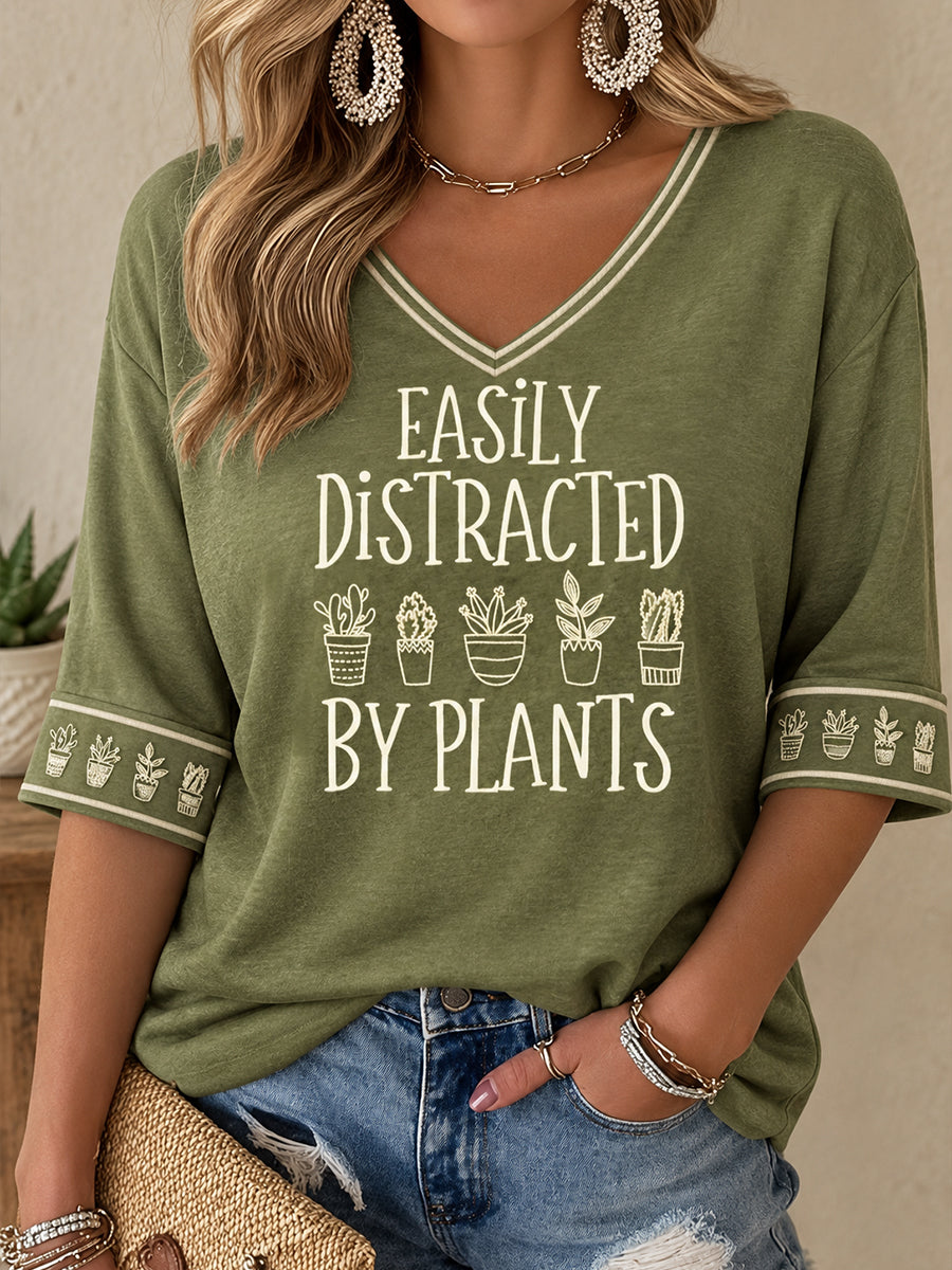 Women's Plants Lover Art Printed T-Shirt