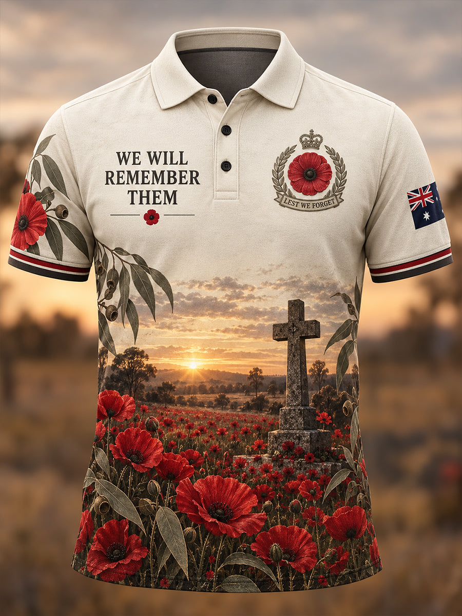 Men's Remembrance Day In Australia Short Sleeve Shirt