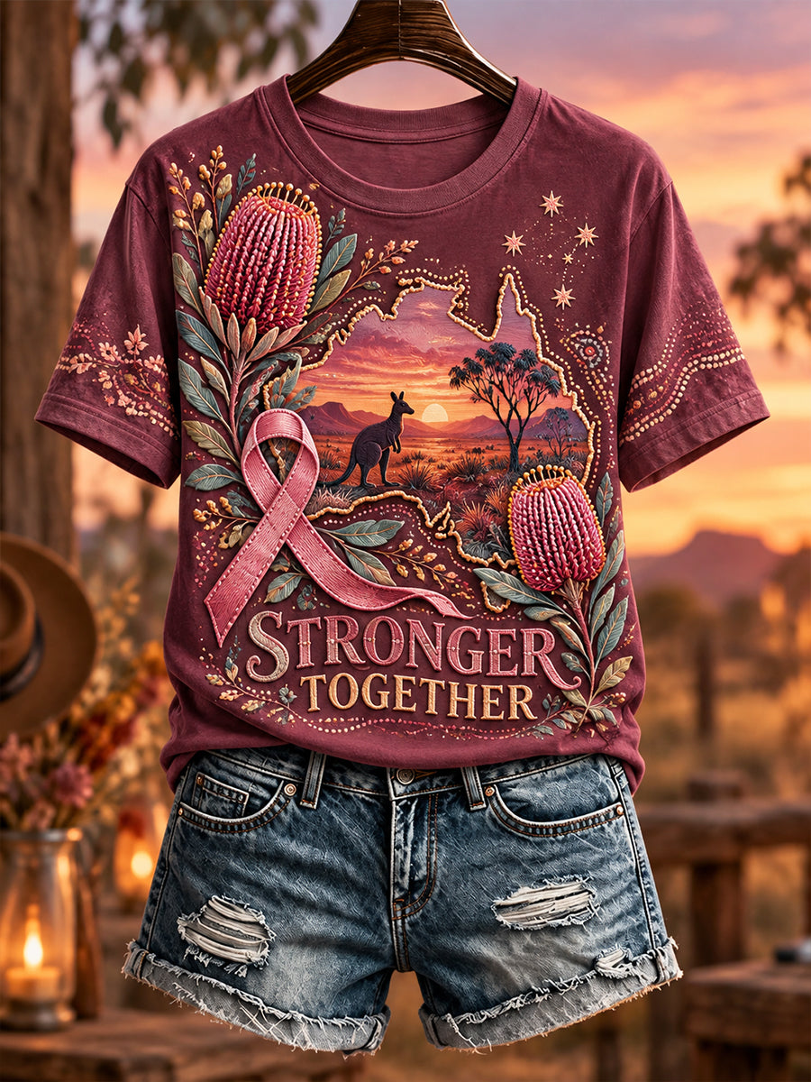 Women's Breast Cancer Awareness In Australia Short-Sleeved T-Shirt