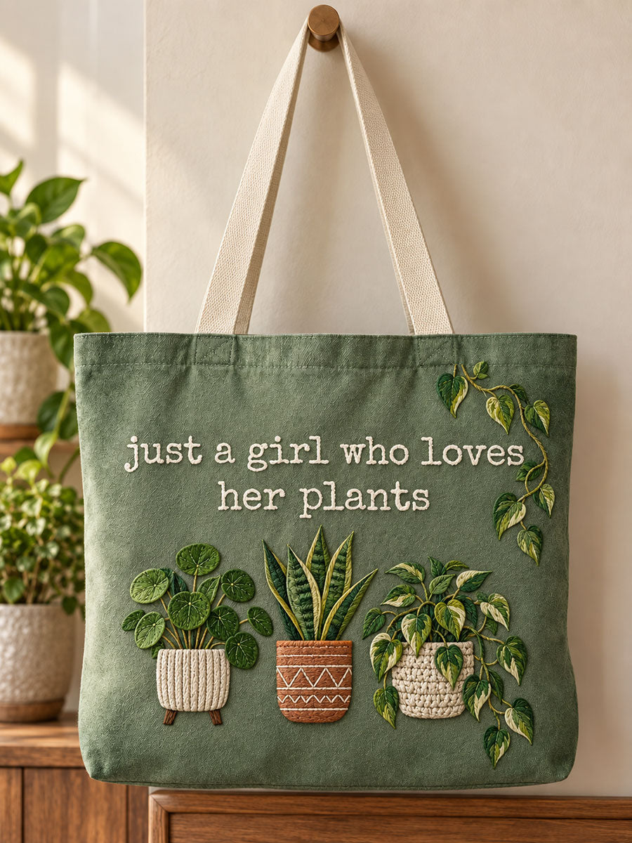 Plants Lover Art Printed Canvas Bag