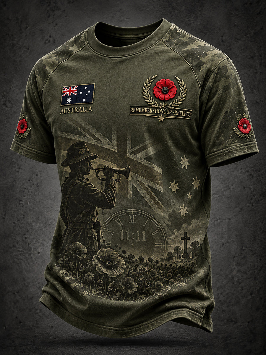Men's Remembrance Day In Australia Short Sleeve T-Shirt