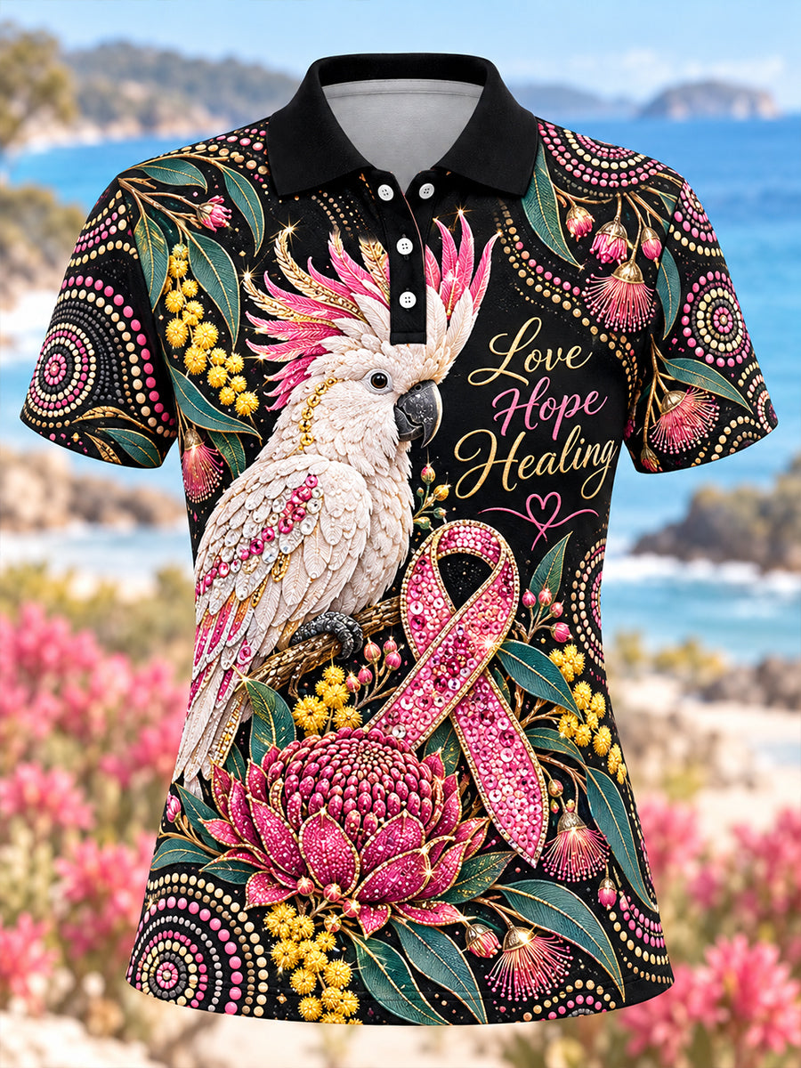 Women's Breast Cancer Awareness Culture In Australia Polo T-Shirt