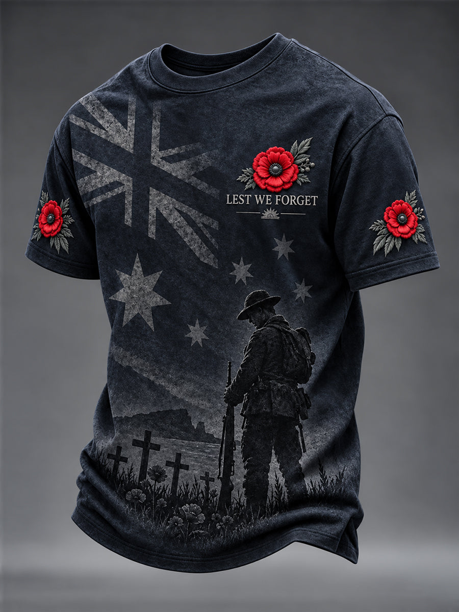 Men's Remembrance Day in Australia Short-Sleeved T-Shirt