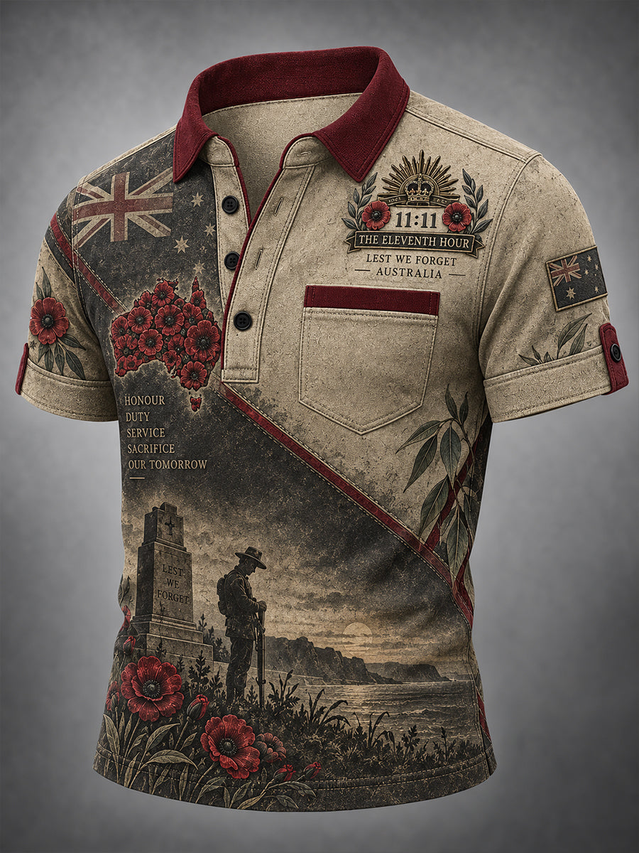 Men's Remembrance Day in Australia Short Sleeve Shirt