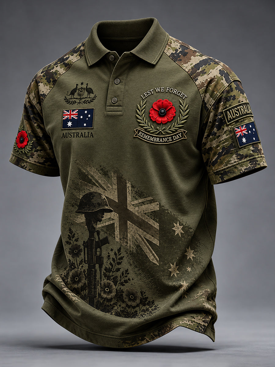 Men's Remembrance Day in Australia Short Sleeve Shirt
