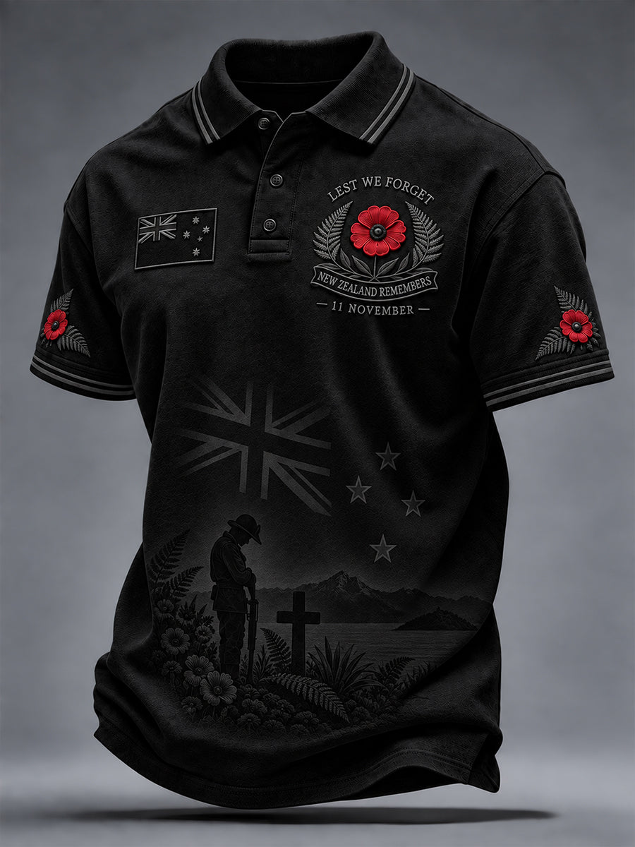 Men's Remembrance Day in New Zealand Short Sleeve Shirt