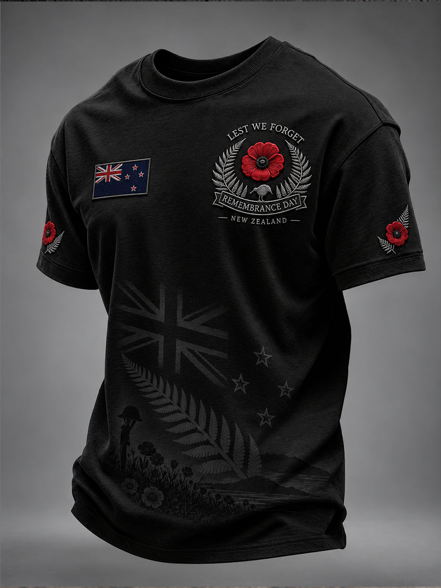 Men's Remembrance Day in New Zealand Short Sleeve T-Shirt