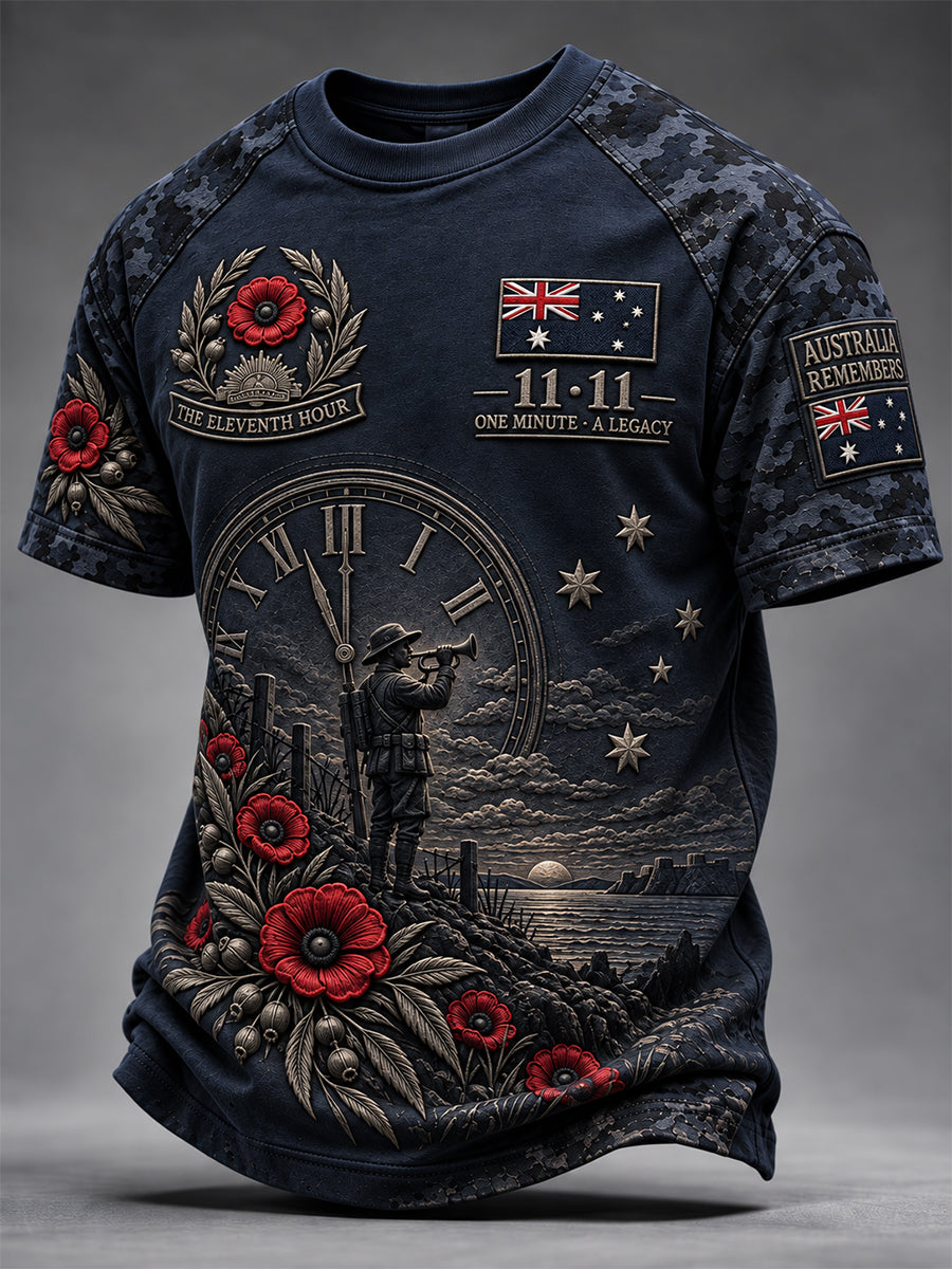 Men's Australian Veterans Remembrance Day Short Sleeves T-Shirt