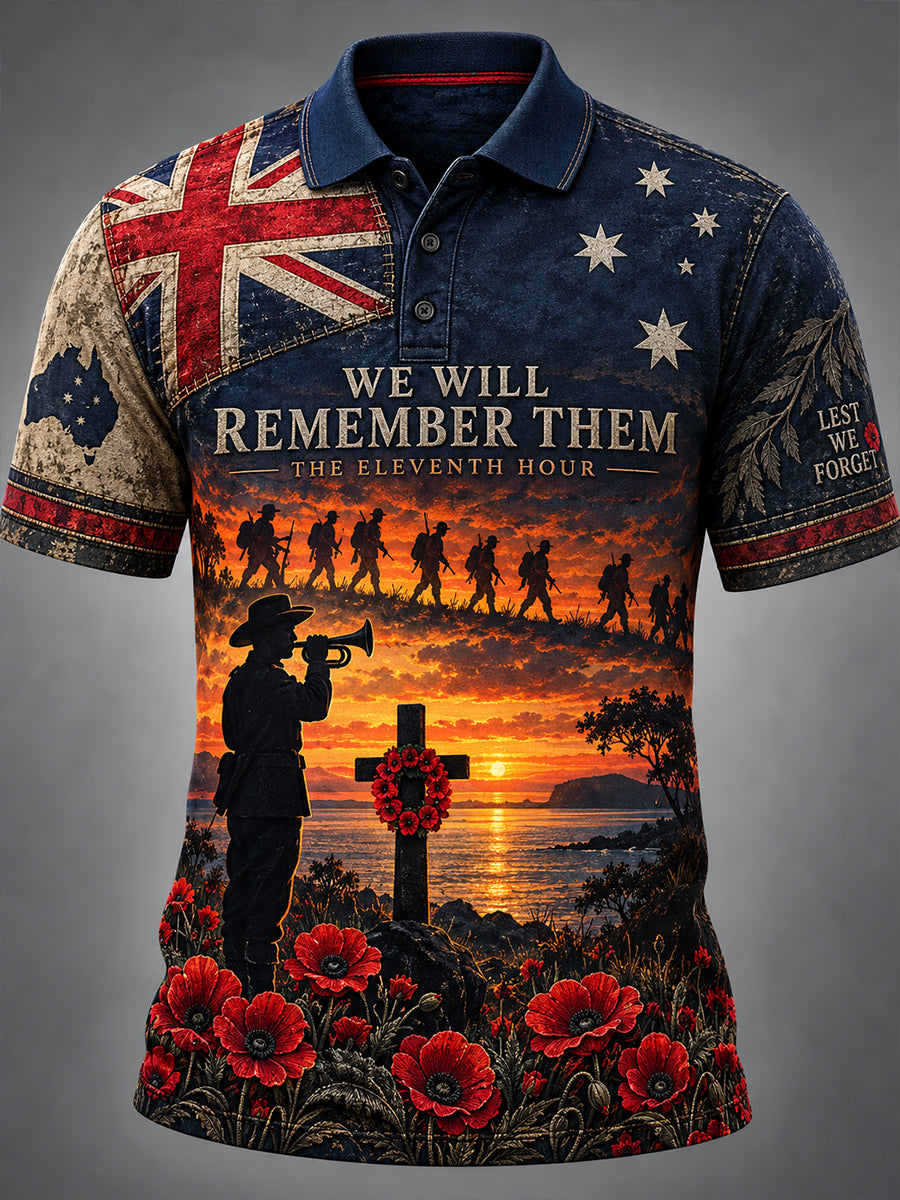 Men's Australian Veteran Remembrance Day Short Sleeve Shirt
