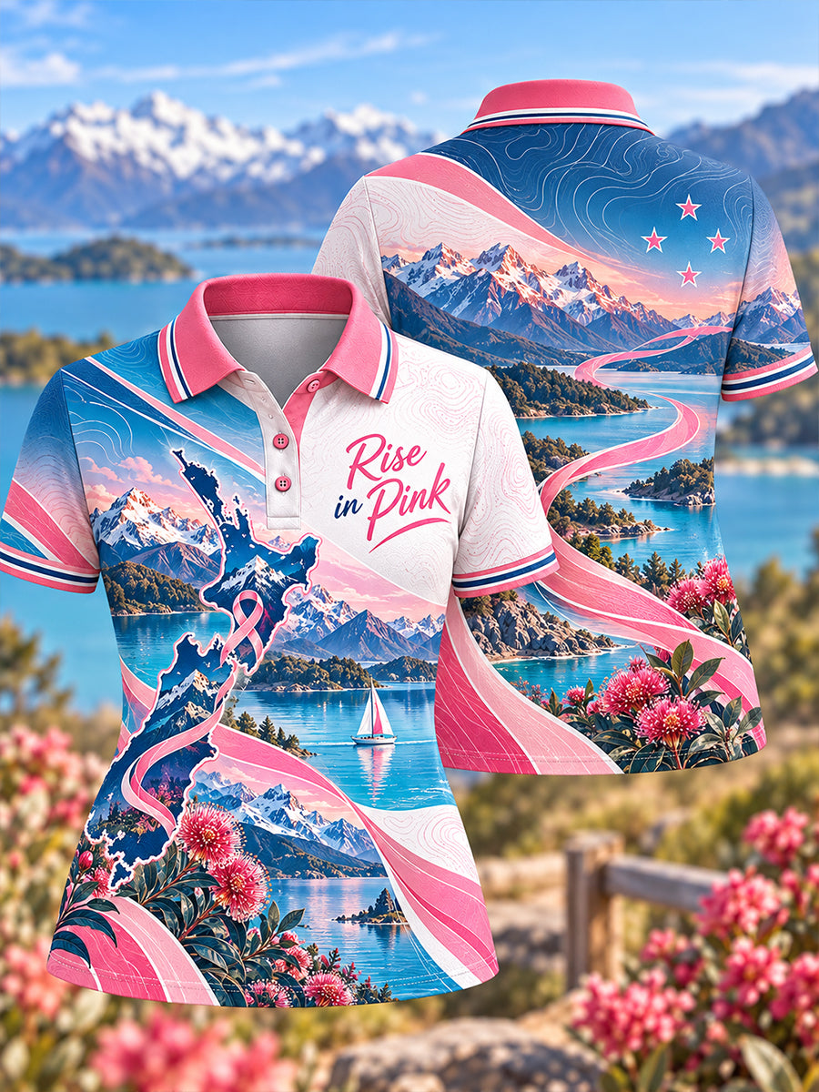 Women's Breast Cancer Awareness In New Zealand Polo T-Shirt