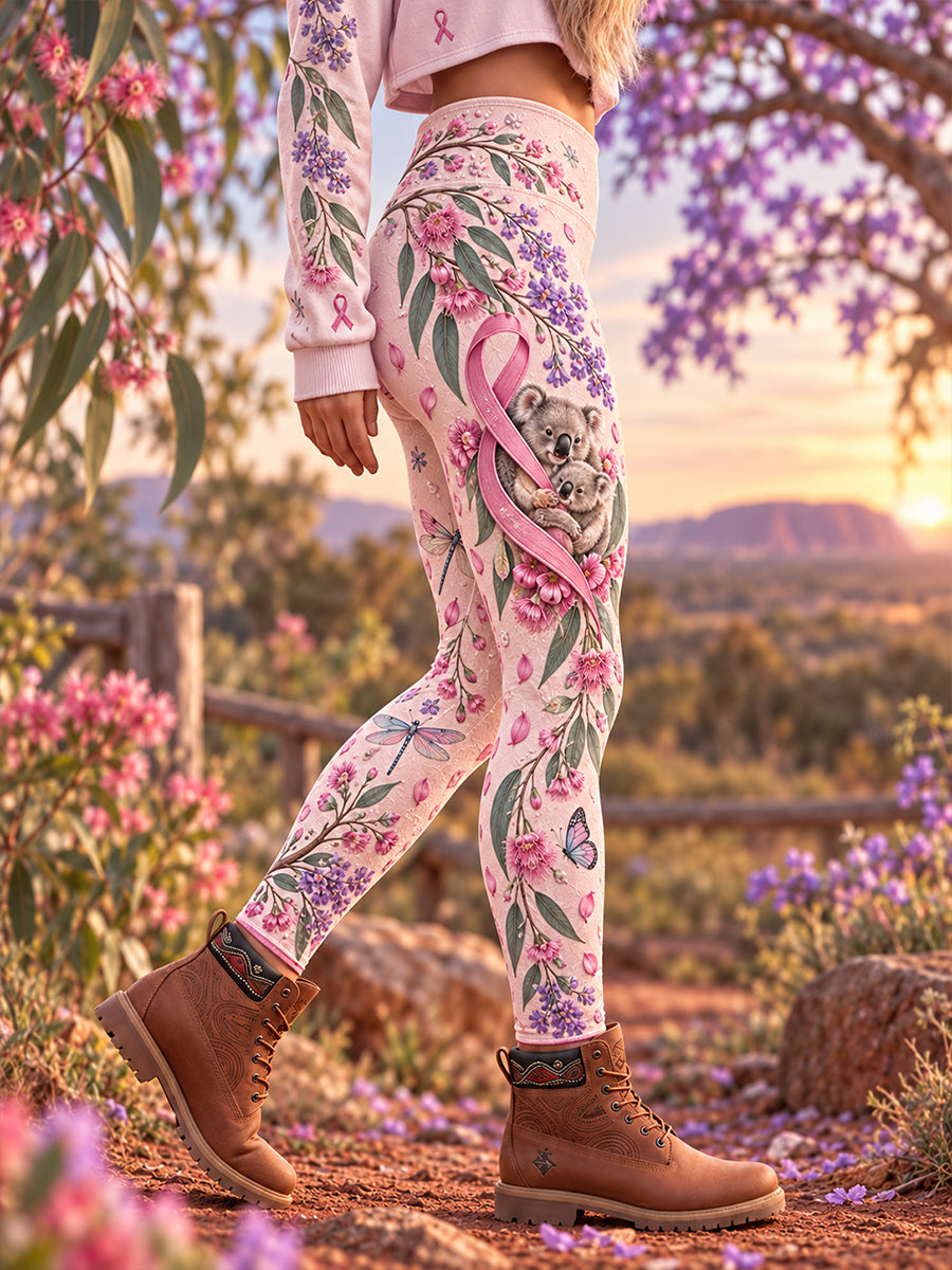 Women's Breast Cancer Awareness in Australia High-Waisted Slim Fit Casual Leggings