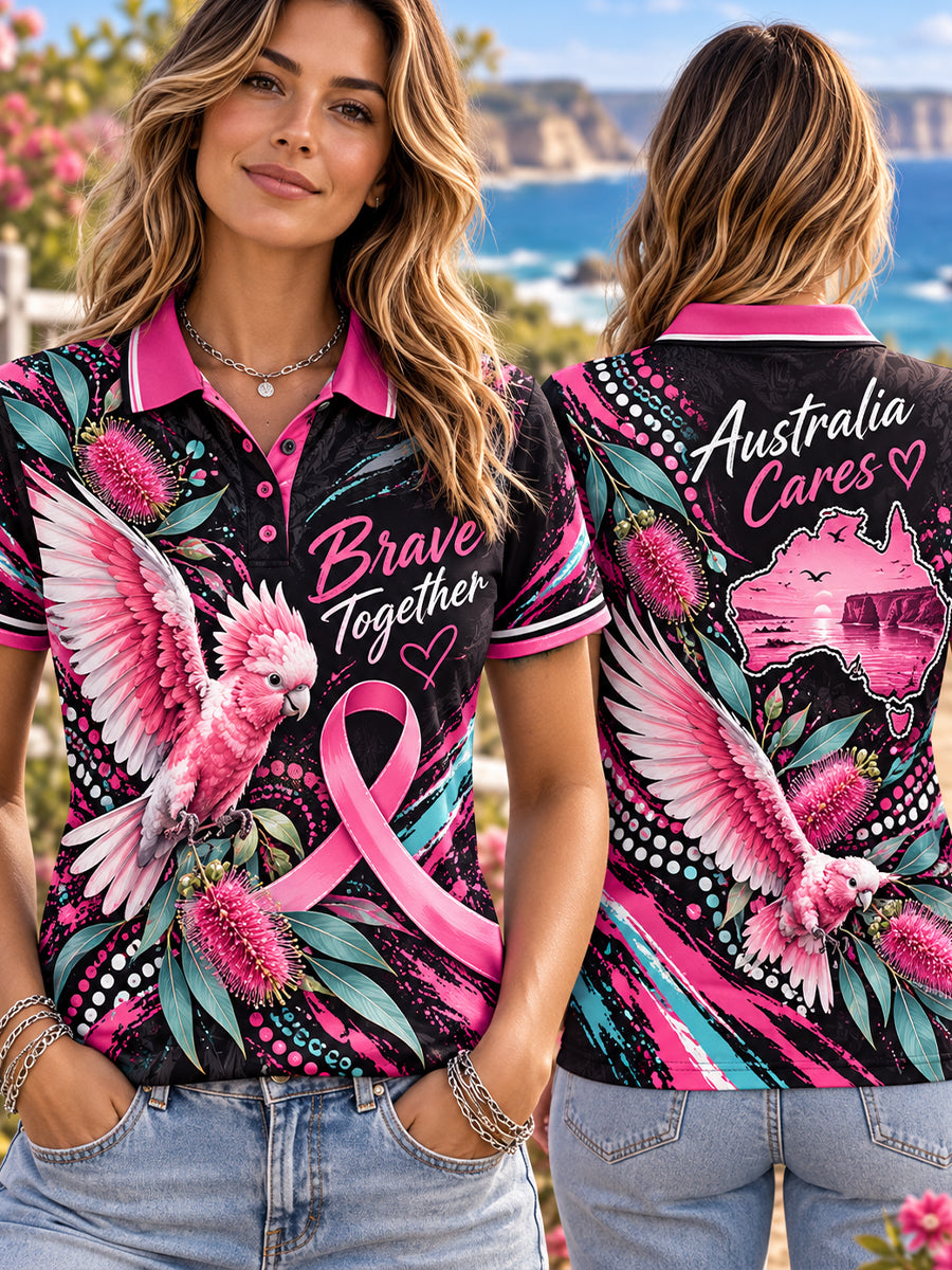 Women's Breast Cancer Awareness In Australia Polo T-Shirt