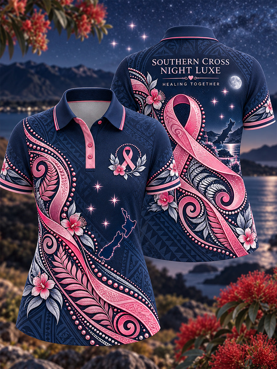 Women's New Zealand Veteran Breast Cancer Awareness Polo T-Shirt