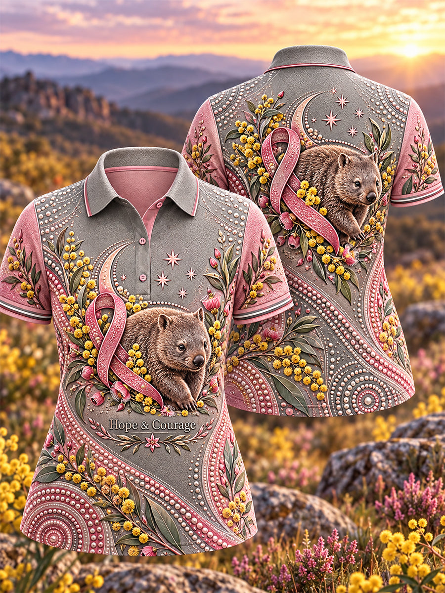 Women's Australian Breast Cancer Awareness Polo T-Shirt