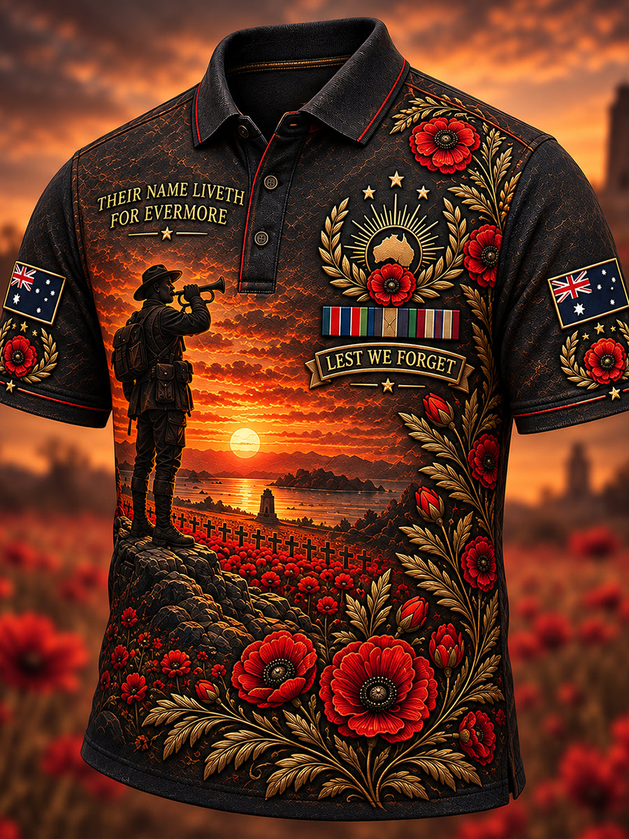 Men's Australian Veterans Remembrance Day Short Sleeves Shirt