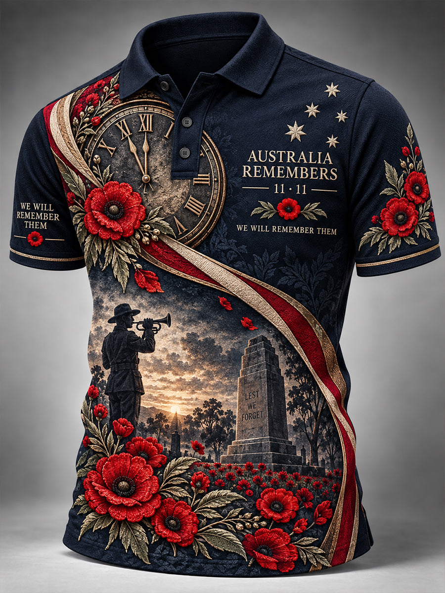 Men's Australian Veterans Remembrance Day Short Sleeves Shirt