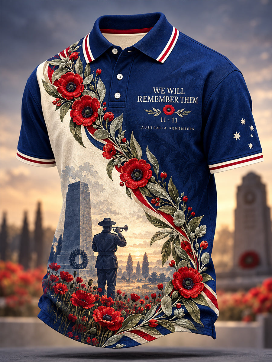 Men's Australian Veterans Remembrance Day Short Sleeves Shirt